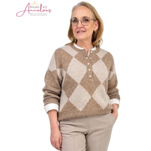 Enjoy pullover-890644-521-beige ecru-strass Enjoy pullover-890644-521-beige ecru-strass